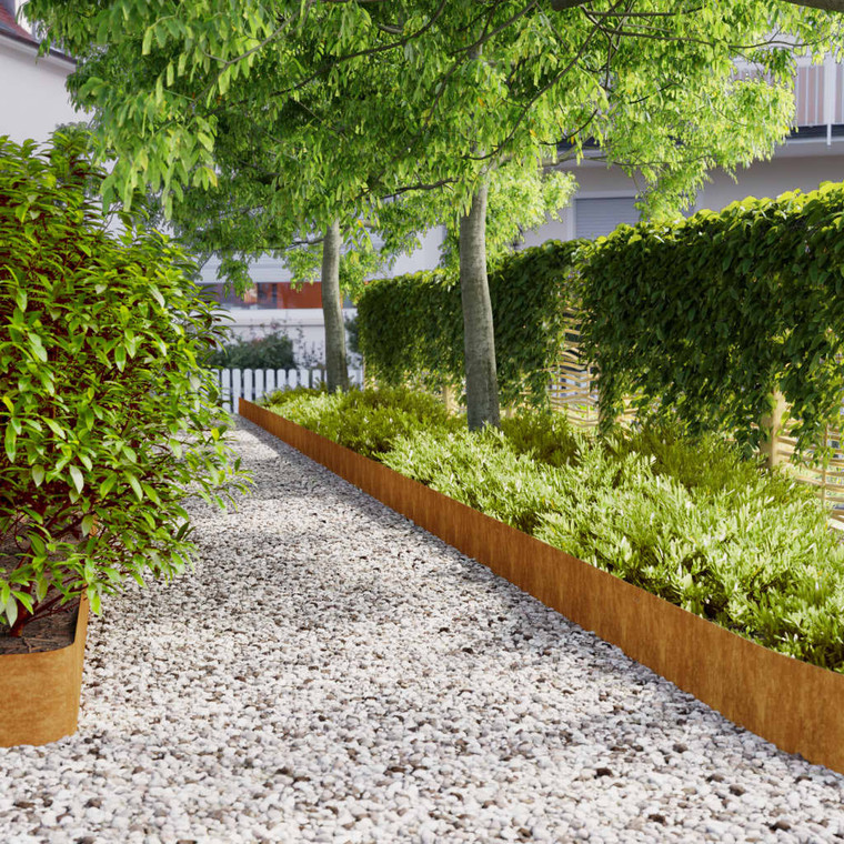  Lawn Edgings 10 pcs 7.9"x40.6" Flexible Corten steel A949-821894