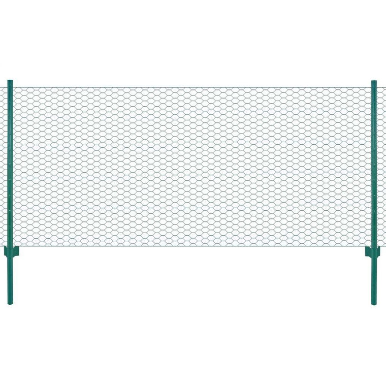  Wire Mesh Fence with Posts Steel 82x2.5 Green A949-144609