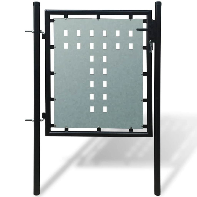  Black Single Door Fence Gate 39.4x29.5 A949-141684