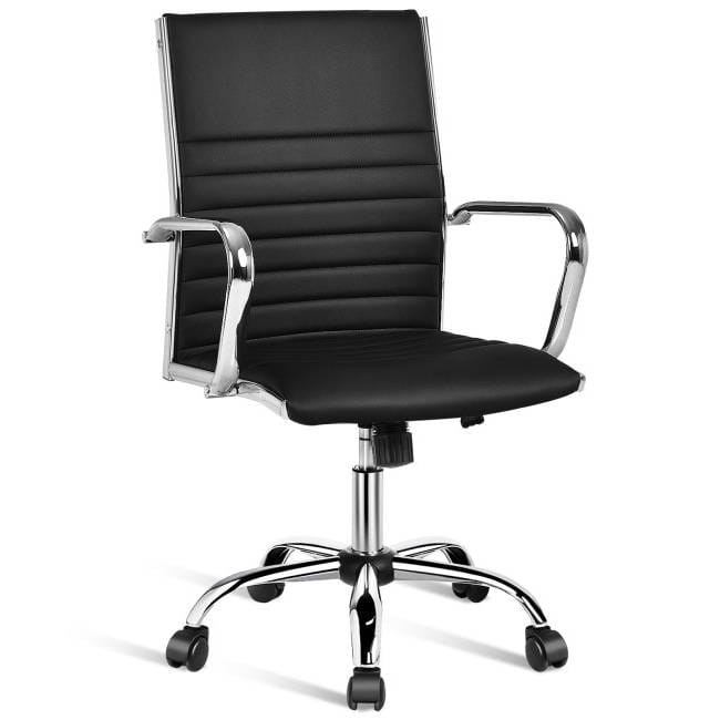 Black Faux Leather High Back Modern Classic Office Chair with Armrests Q280-MCHBTA13928751