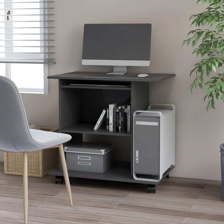 Computer Desk Gray 31.5"x19.7"x29.5" Engineered Wood A949-802896