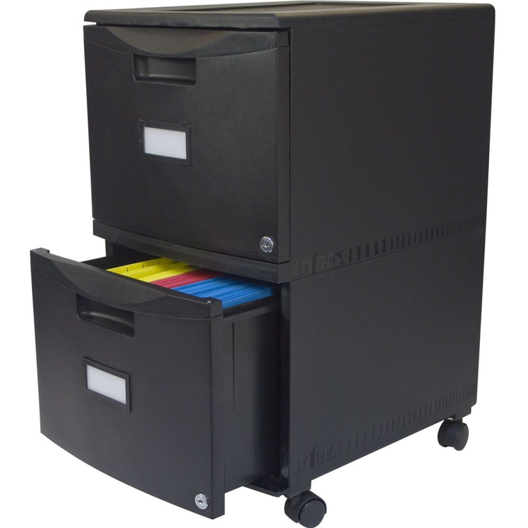 Black 2-Drawer Locking Letter/Legal size File Cabinet with Casters/Wheels Q280-S18W77991