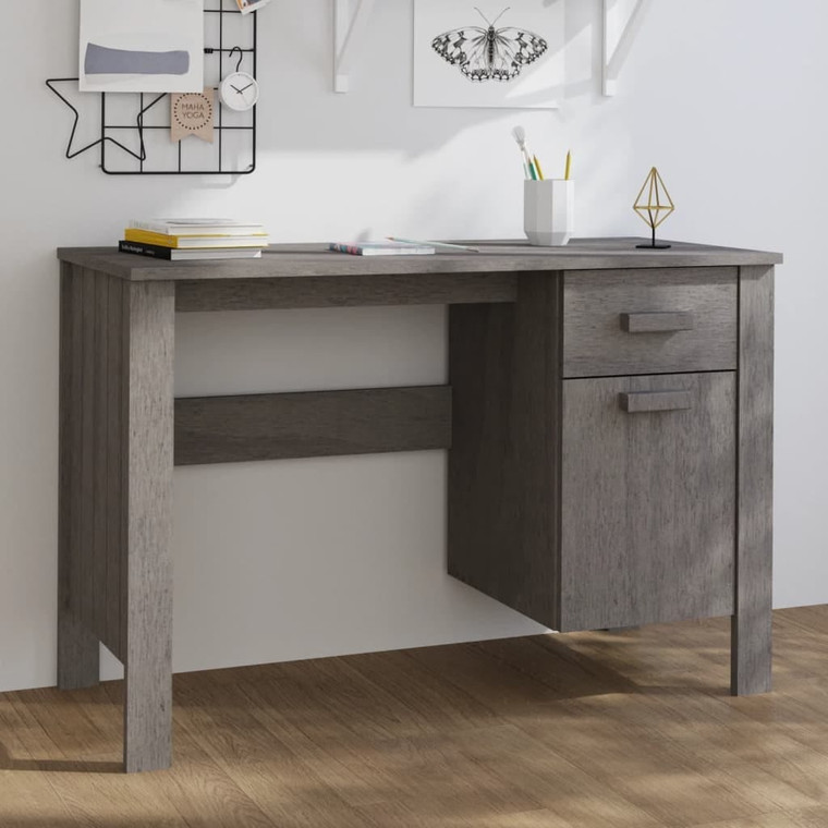 Desk HAMAR Light Gray 44.5"x19.7"x29.5" Solid Wood Pine A949-340463