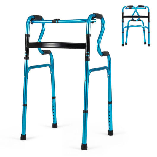 One-Button Folding Aluminum Walking Frame Walker Folding Walker for Seniors and Limited Mobility Us D681-SP0582NY