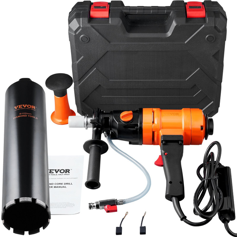  Diamond Core Drilling Machine, 4in Handheld Wet Concrete Core Drill Rig, 1100-2400RPM Two Speed &  E415-SCJGSZKJYCY44KHH6V1