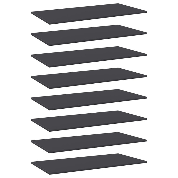 Bookshelf Boards 8 pcs Gray 31.5"x11.8"x0.6" Engineered Wood A949-805319