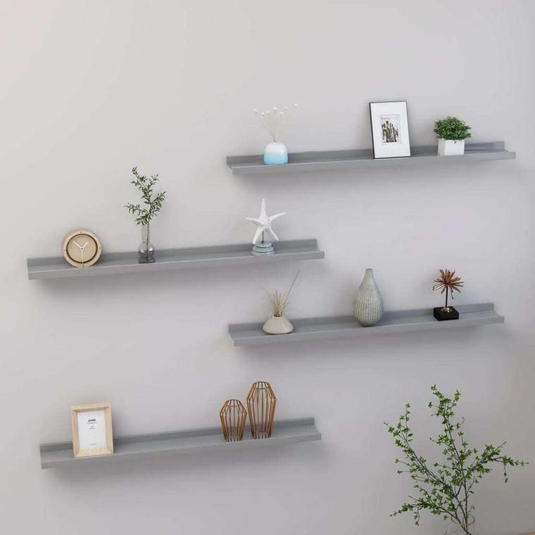 Wall Shelves 4 pcs Gray 31.5"x3.5"x1.2 A949-326676