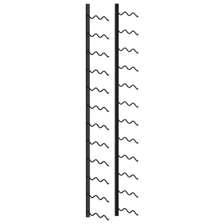 Wall-mounted Wine Rack for 24 Bottles Black Iron A949-289557