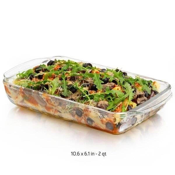 3 Piece Transparent Glass Casserole Baking Dish Set Q280-LITF3999