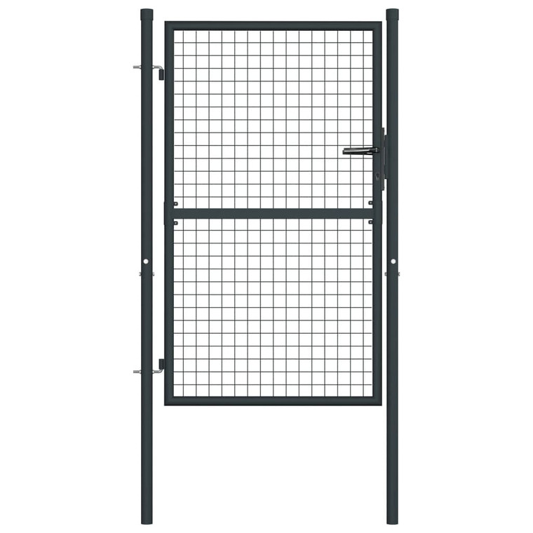  Mesh Garden Gate Galvanised Steel 39.4x49.2" Grey A949-145772