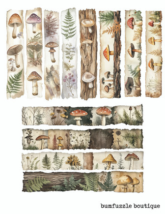 FREE - Woodland Mushroom Digital Washi Tape