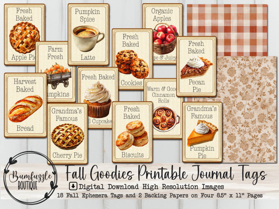 Fall Goodies Journal Tag Label Ephemera Pages - 18 High Quality Printable Digital Download - Junk Journal Cutouts, Stickers Tags Autumn Cozy Fall Goodies Journal Tag Label Ephemera Pages - 18 High Quality Printable Digital Download - Junk Journal Cutouts, Stickers Tags Autumn Cozy