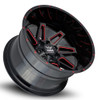 20x10 Force Off-Road F02 Black w/ Red Milled 5x5/127 5x5.5/139.7 -12mm