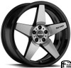 (Clearance - No Returns) 17x8 Reika R15 Seeker Gloss Black Machine Face (Flow Formed) 5x4.5/114.3 38mm