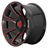 (Clearance - No Returns) 20x9 XD Series XD854 Reactor Gloss Black Milled w/ Red Tint 5x5/127 5x5.5/139.7 0mm