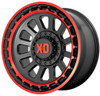 (Clearance - No Returns) 20x10 XD Series XD856 Omega Satin Black Machined Lip w/ Red Tint 8x6.5/165 -18mm