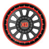 (Clearance - No Returns) 20x10 XD Series XD856 Omega Satin Black Machined Lip w/ Red Tint 8x180 -18mm