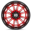 (Clearance - No Returns) 20x10 XD Series  XD865 Candy Red Milled w/ Black Lip 6x5.5/139.7 -18mm