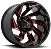 20x9 Fuel Off-Road Reaction Gloss Black Milled w/ Red Tint D755 6x135 6x5.5/139.7 20mm