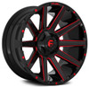 (Clearance - No Returns) 20x10 Fuel Off-Road Contra Gloss Black w/ Candy Red Accents D643 8x6.5/165 -18mm
