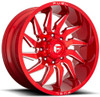 (Clearance - No Returns) 24x12 Fuel Off-Road Saber Candy Red Milled D745 (* May Require Trimming) 5x5/127 -44mm