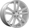 (Clearance - No Returns) 24x10 DUB Flex Gloss Silver Brushed S257 5x115 20mm