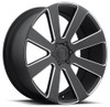 24x10 Dub 8-Ball Matte Black/Milled S187 6x5.5/139.7 20mm