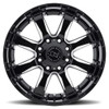 (Clearance - No Returns) 17x9 Black Rhino Sierra Gloss Black w/ Milled Spokes 5x5/127 -12mm