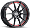 20x9 Performance Replicas PR193 Gloss Black Red Machined 5x4.5/114.3 30mm