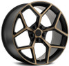 (Clearance - No Returns) 20x10 Performance Replicas PR126 Black w/ Bronze 5x120 35mm