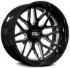 20x10 Cali Off-Road Invader 9115 Gloss Black Milled  8x6.5/165 -25mm