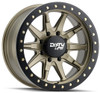 17x9 Dirty Life 9304 DT-2 Satin Gold w/ Simulated Beadlock Black Ring 8x170 -12mm