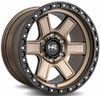 17x9 Hardrock Off-Road H104 Matte Bronze w/ Matte Black Lip Ring 6x5.5/139.7 1mm