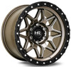 17x9 Hardrock Off-Road H105 Matte Bronze w/ Matte Black Lip Ring 6x135 -12mm