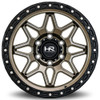 17x9 Hardrock Off-Road H105 Matte Bronze w/ Matte Black Lip Ring 6x135 -12mm