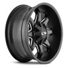 17x9 ION Alloy 181 Satin Black w/ Milled Spokes 5x5/127 5x4.5/114.3 -12mm