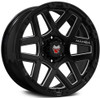 20x9 Mamba Off-Road M23 Gloss Black w/ Machined Ball Cut  6x135 12mm