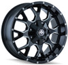 22x12 Mayhem Warrior 8015M Gloss Black w/ Milled Spokes (* May Require Trimming) 8x180 -44mm