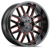 18x9 Mayhem Cogent 8107BTR Gloss Black w/ Prism Red 6x135 6x5.5/139.7 0mm