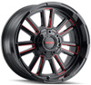 20x9 Mayhem Apollo 8115 Gloss Black w/ Prism Red Milled 5x5.5/139.7 5x150 0mm