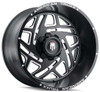 (Clearance - No Returns) 24x14 American Truxx AT1904 Cosmos Matte Black Milled (* May Require Trimming) 8x170 -76mm