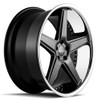 22x9 AZAD AZ008 Semi Gloss Black w/ Chrome SS Lip 5x112 35mm