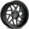 19x9.5 Aodhan DS01 Gloss Black w/ Gold Rivet 5x4.5/114.3 22mm