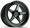 18x9.5 Aodhan DS05 Gloss Black w/ Gold Rivets 5x4.5/114.3 30mm