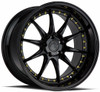 18x9.5 Aodhan DS07 Gloss Black w/ Gold Rivets 5x100 35mm