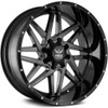 20x10 Force Off-Road F01 Black w/ Red Milled 5x5.5/139.7 5x150 -44mm