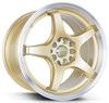 15x7.5 Versus VS005 Gold w/ Machined Lip 5x100 5x4.5/114.3 35mm