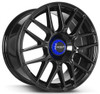 18x8.5 Versus VS22 Gloss Black w/ Blue Cap 5x4.25/108 5x4.5/114.3 35mm
