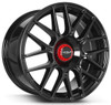 18x8.5 Versus VS22 Gloss Black w/ Red Cap 5x4.25/108 5x4.5/114.3 35mm