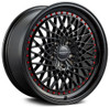 18x8.5 Versus VS626 Black w/ Red Rivets  5x4.5/114.3 40mm
